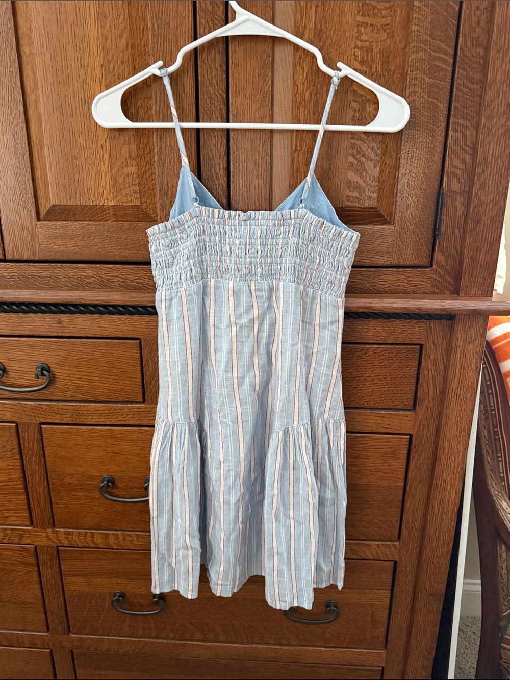 aerie light blue striped tie-front summer dress - Picture 3 of 4